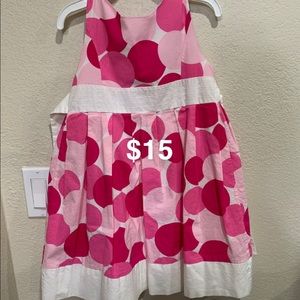 Pink and white polka dot dress